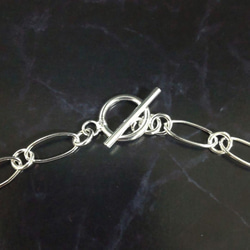 ユニセックス　simple　ネックレス ブレス　 シルバー925 フィガロチェーン　silver　銀　ハンドメイド　刻印 4枚目の画像