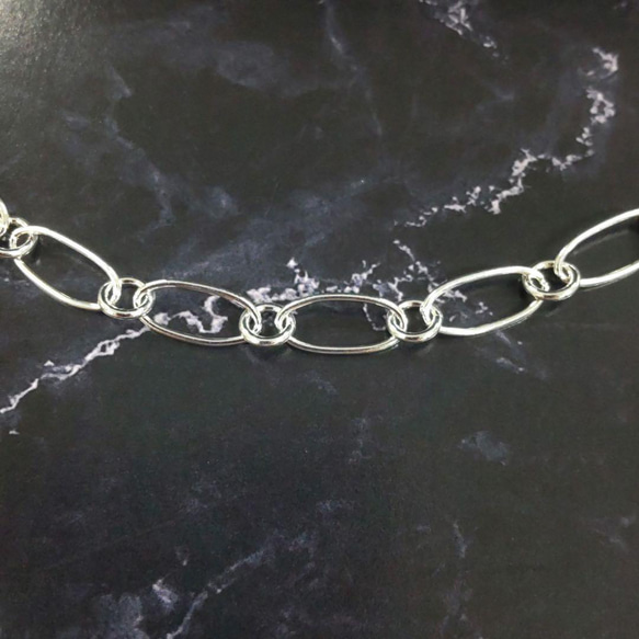 ユニセックス　simple　ネックレス ブレス　 シルバー925 フィガロチェーン　silver　銀　ハンドメイド　刻印 5枚目の画像