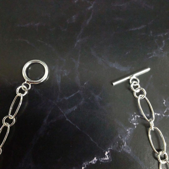 ユニセックス　simple　ネックレス ブレス　 シルバー925 フィガロチェーン　silver　銀　ハンドメイド　刻印 6枚目の画像
