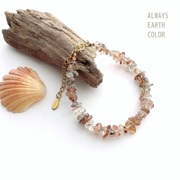 人気コッパールチルクォーツのミニタンブルブレスレット♪クリアから