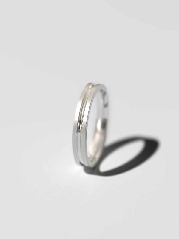 ペアリングにおすすめ！ラインが入ったシンプルなシルバーリング【幅選択可】【シルバー950】【送料無料】