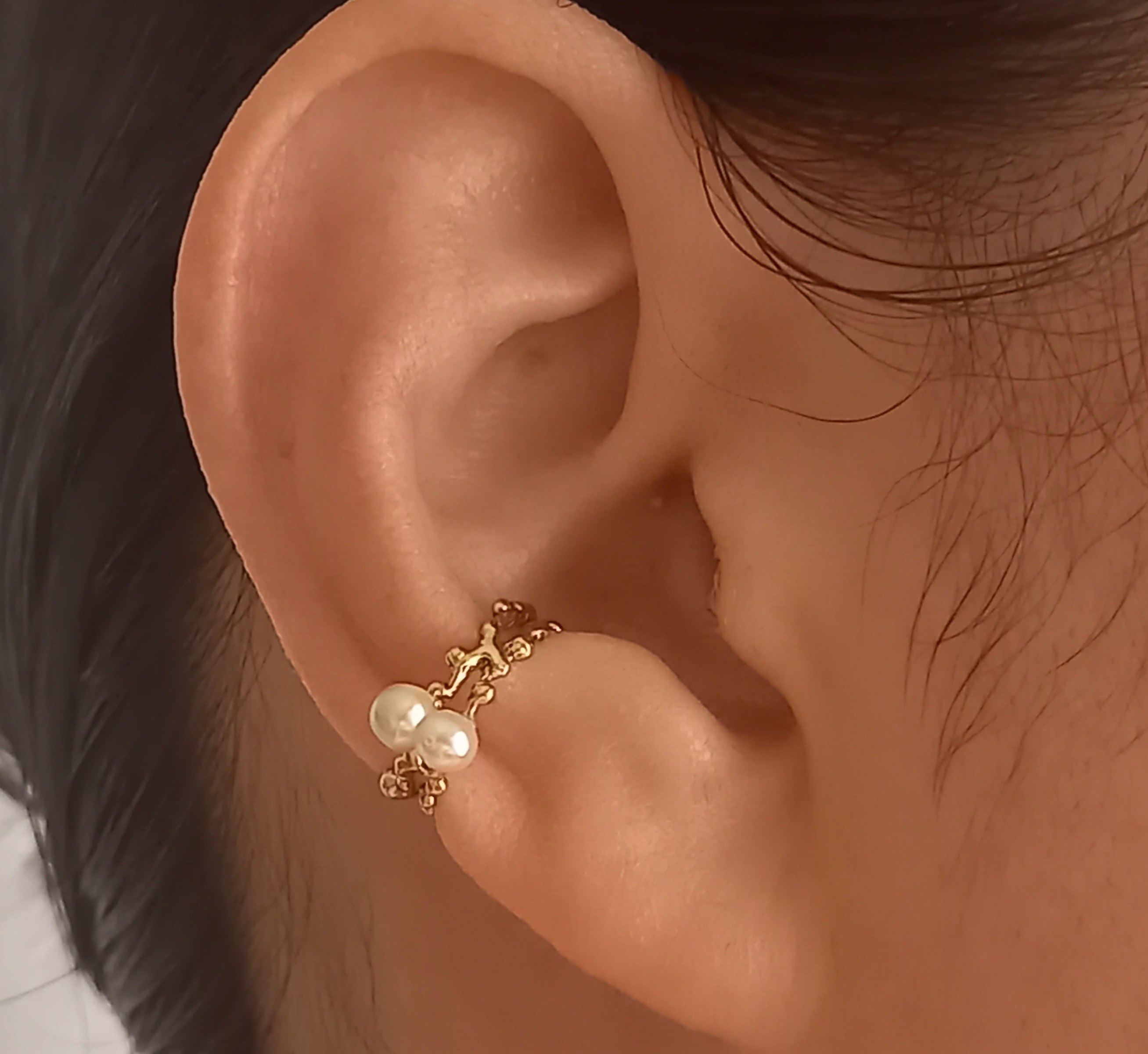 Utoka ☆ 真鍮      蔓と双子ちゃん   イヤーカフ b