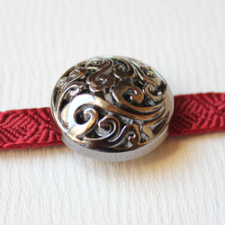 ●帯留/帯留め 波 いぶし銀 4枚目の画像