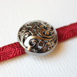 ●帯留/帯留め 波 いぶし銀 3枚目の画像