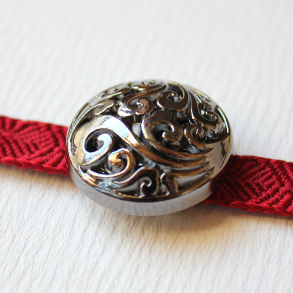 ●帯留/帯留め 波 いぶし銀 5枚目の画像