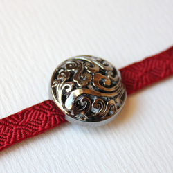 ●帯留/帯留め 波 いぶし銀 2枚目の画像