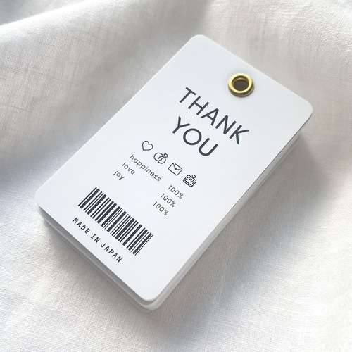 サンキュータグ10枚 洋服タグ風 名入れOK プチギフト [デザインB] 席次