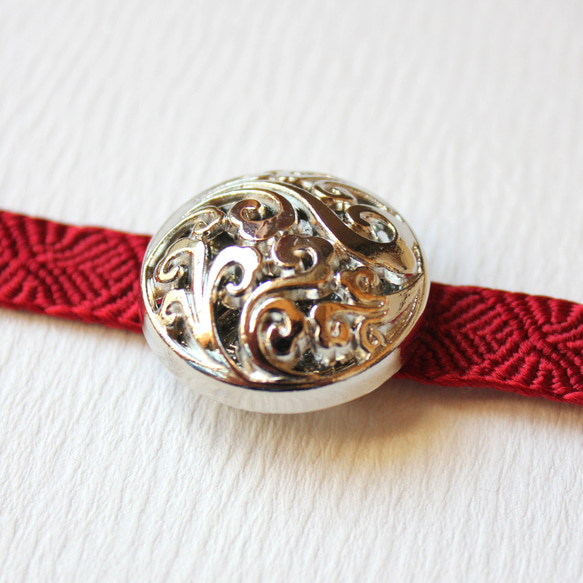 ●帯留/帯留め 波 銀 5枚目の画像