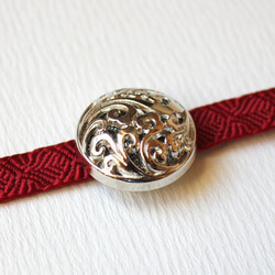 ●帯留/帯留め 波 銀 3枚目の画像