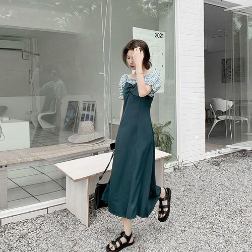大きいサイズ レディース 春夏 ワンピース 重ね着風 レイヤード