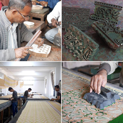 フリークロス　ストール　ハンカチ 1点限り】木版染め ブロックプリント コットンストール フリークロス