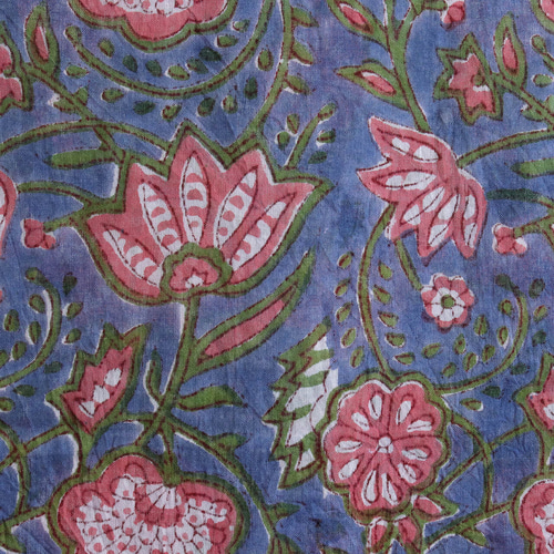 1点限り】木版染め ブロックプリント コットンストール フリークロス