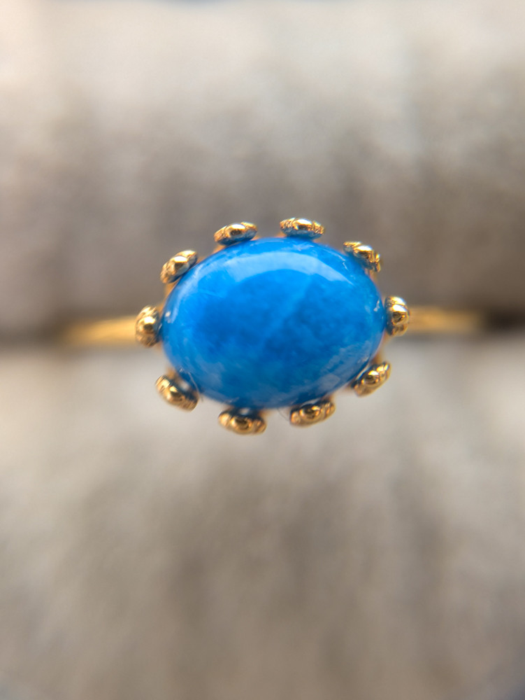 アフガナイト アフガニスタン産  18KGPリング 8×6mm1.21ct 蛍光有り SV925K10変更可能