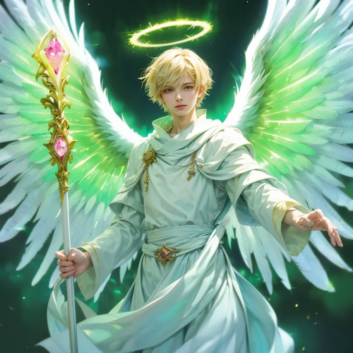 大天使ラファエル☆癒しブレスレット☆再販 / 天然石 / 春色