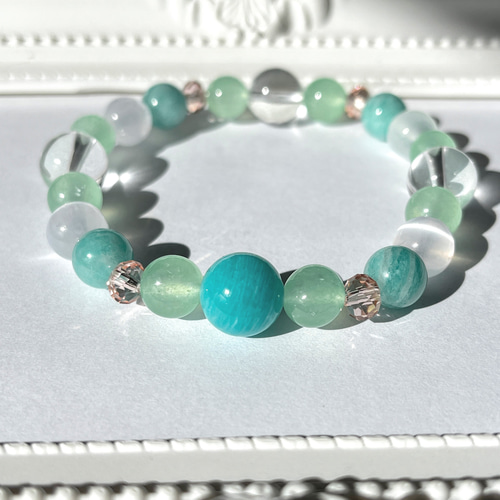 大天使ラファエル☆癒しブレスレット☆再販 / 天然石 / 春色