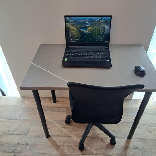 天板モルタル風 机 テーブル デスク 140×50 モルタル調デスク 机