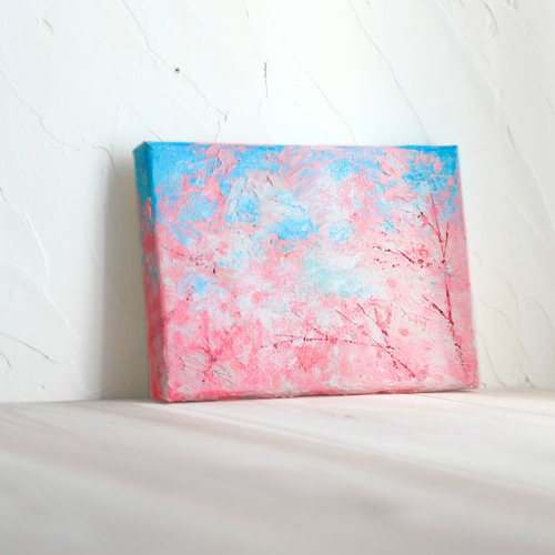 アクリル画 原画 「桜の咲く丘」 SSMサイズ キャンバス - メルカリ