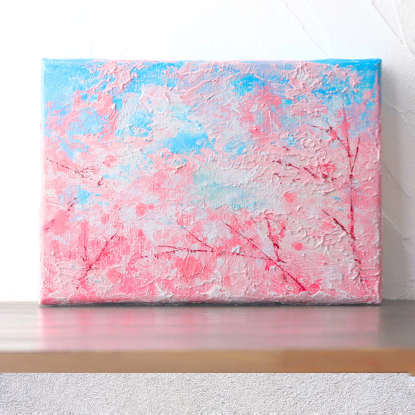 アクリル画 原画 「桜の咲く丘」 SSMサイズ キャンバス - メルカリ