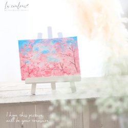 【受注制作】【原画】桜2025　抽象画　桜 舞う　227×158mm（SMサイズ）キャンバス　送料無料 4枚目の画像