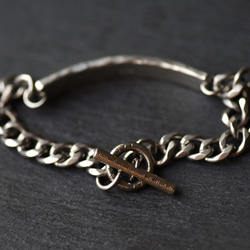 錫 (スズ) × silver ブレスレット【 ID Chain Bracelet -KIHEI- 】 4枚目の画像