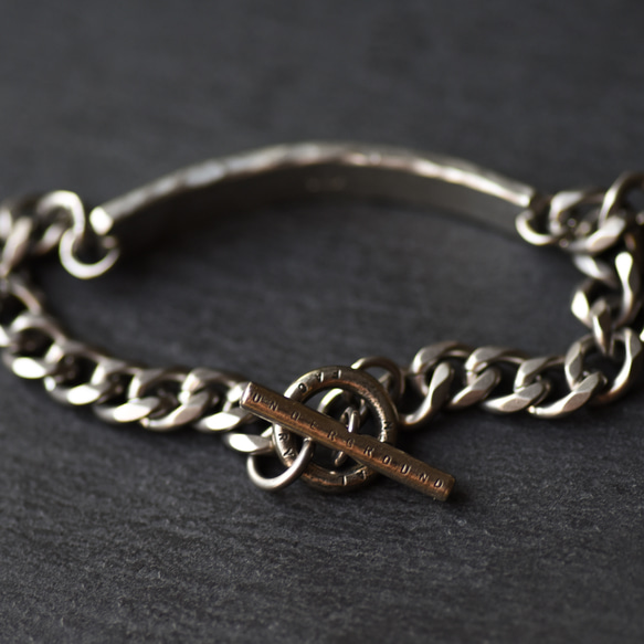 錫 (スズ) × silver ブレスレット【 ID Chain Bracelet -KIHEI- 】 4枚目の画像