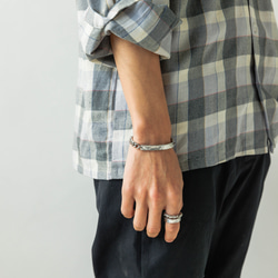 錫 (スズ) × silver ブレスレット【 ID Chain Bracelet -KIHEI- 】 6枚目の画像