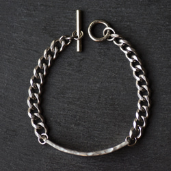 錫 (スズ) × silver ブレスレット【 ID Chain Bracelet -KIHEI- 】 5枚目の画像