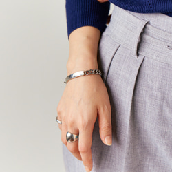 錫 (スズ) × silver ブレスレット【 ID Chain Bracelet -KIHEI- 】 10枚目の画像