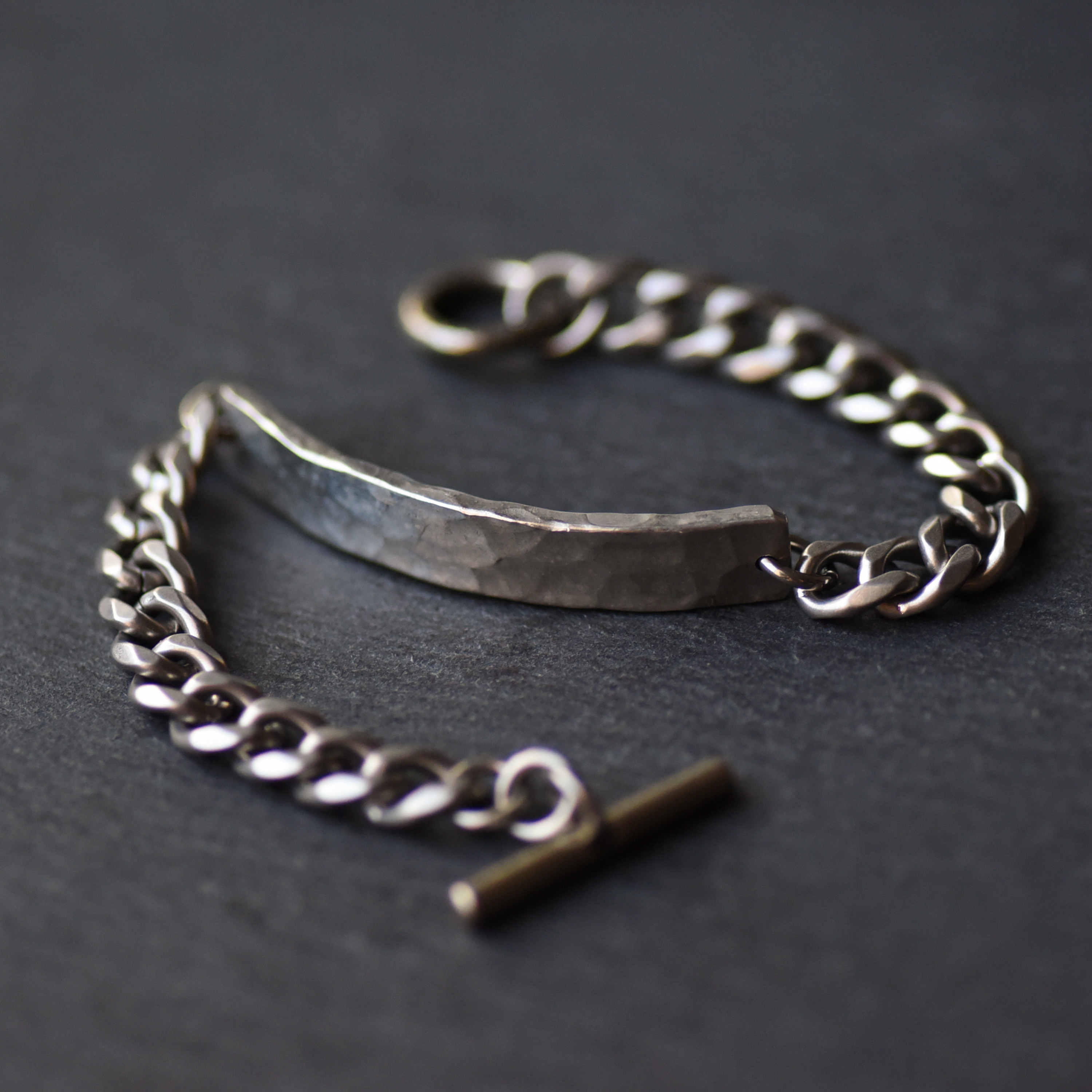 錫 (スズ) × silver ブレスレット【 ID Chain Bracelet -KIHEI- 】