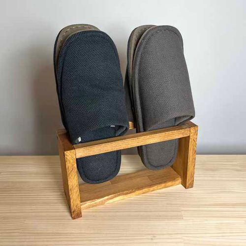 チーク】スリッパラック・2足用・スリッパ・収納・ スリッパ立て〈No