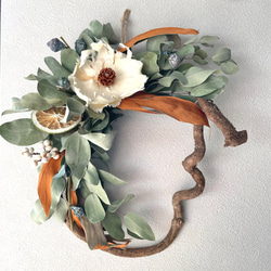 ドライフラワーリース　スモークツリーリース　ドライフラワースワッグ　春リース ドライフラワーリーススモークツリーリースドライフラワー