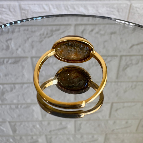 コレクション級】*s925ジオメトリックルチルクォーツリング196 指輪