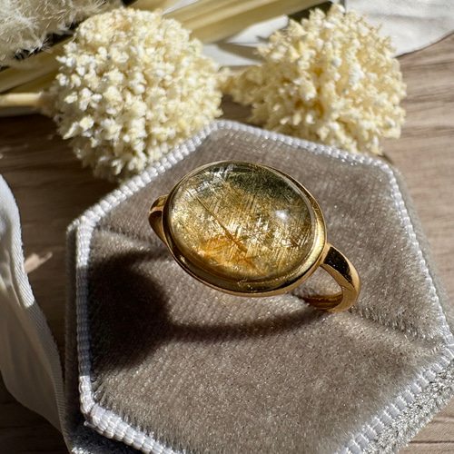 コレクション級】*s925ジオメトリックルチルクォーツリング196 指輪