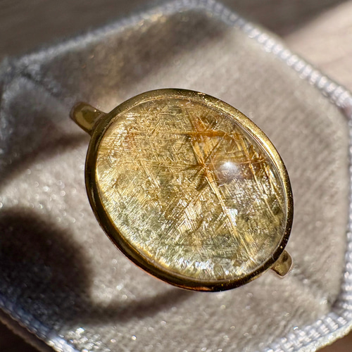 コレクション級】*s925ジオメトリックルチルクォーツリング196 指輪