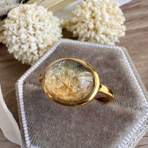 コレクション級】*s925ジオメトリックルチルクォーツリング196 指輪