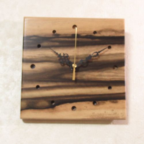 黒柿オリジナル掛け時計 希少銘木 黒柿 木製時計26（掛け時計） 掛け時計・置き時計