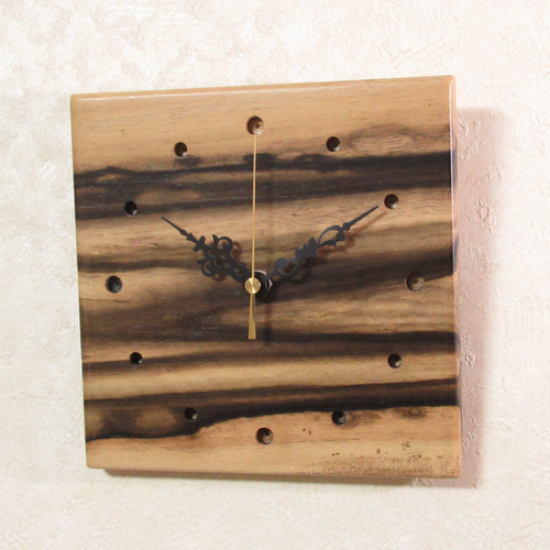 希少銘木 黒柿 木製時計26（掛け時計） 掛け時計・置き時計 katsu工房