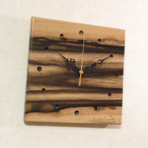 希少銘木 黒柿 木製時計26（掛け時計） 掛け時計・置き時計 katsu工房