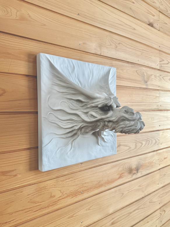 龍（壁掛け）NEW【白龍 02】置物・彫刻・オブジェ・風水＊送料無料