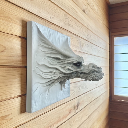 龍（壁掛け）NEW【白龍 02】置物・彫刻・オブジェ・風水＊送料