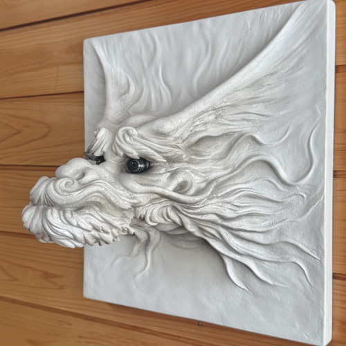 龍（壁掛け）NEW【白龍 02】置物・彫刻・オブジェ・風水＊送料無料