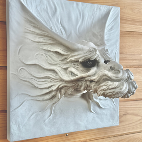 龍（壁掛け）NEW【白龍 02】置物・彫刻・オブジェ・風水＊送料無料