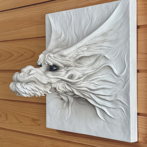 龍（壁掛け）NEW【白龍 02】置物・彫刻・オブジェ・風水＊送料無料