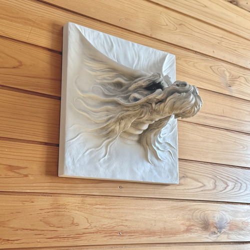 龍（壁掛け）NEW【白龍 02】置物・彫刻・オブジェ・風水＊送料無料