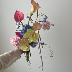 テラコッタ オレンジ 結婚式 前撮り ブーケ ウェディングブーケ