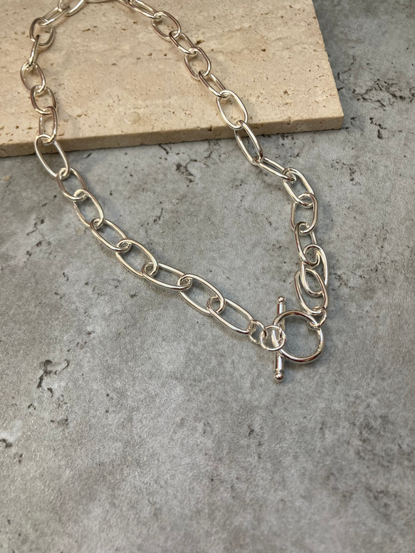 ーーLueur oval chain necklaceー シルバーアクセサリー チェーン