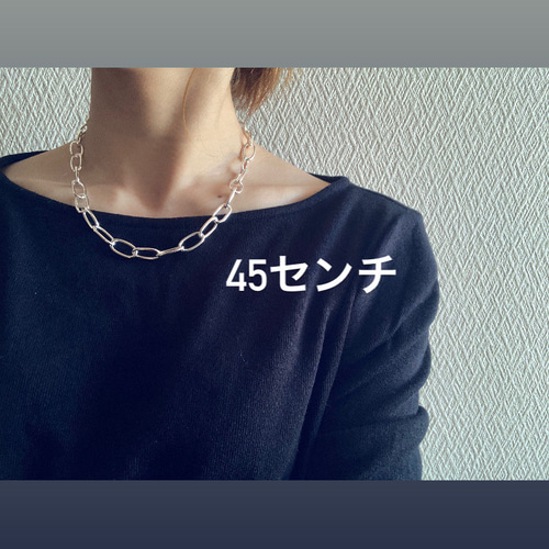 ーsilver925オーバルチェーンネックレスー シルバーアクセサリー
