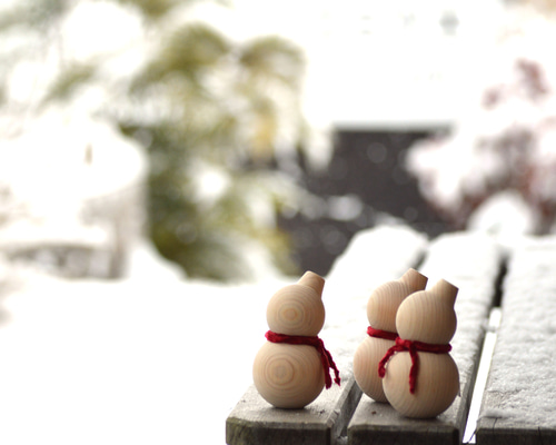 木の雪だるま その他人形 atelier mitsuki 通販 18893570｜Creema