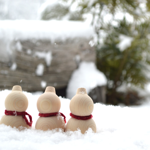 木の雪だるま その他人形 atelier mitsuki 通販 18893570｜Creema
