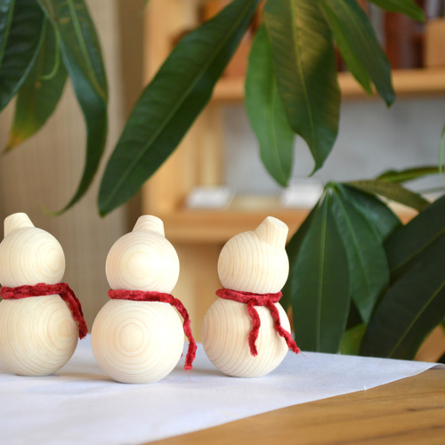 木の雪だるま その他人形 atelier mitsuki 通販 18893570｜Creema